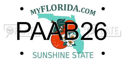 PAAB26 Florida License Plate