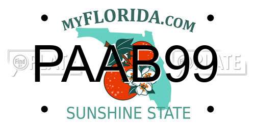 PAAB99 Florida License Plate