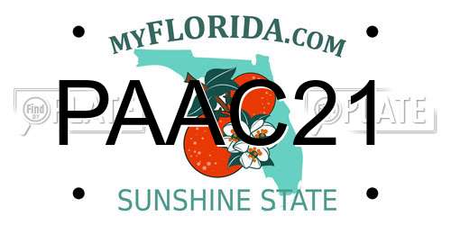PAAC21 Florida License Plate