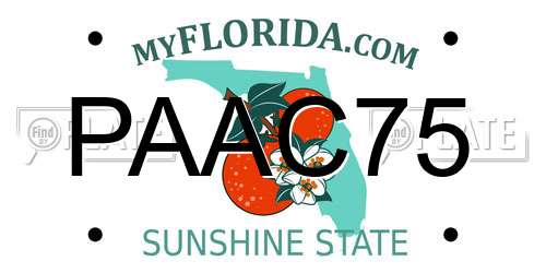 PAAC75 Florida License Plate