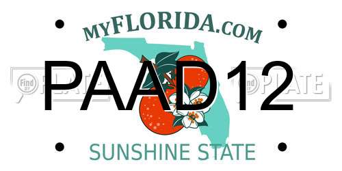 PAAD12 Florida License Plate