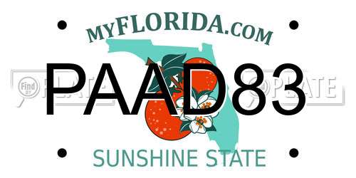 PAAD83 Florida License Plate