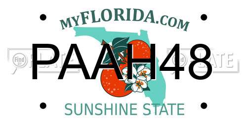 PAAH48 Florida License Plate