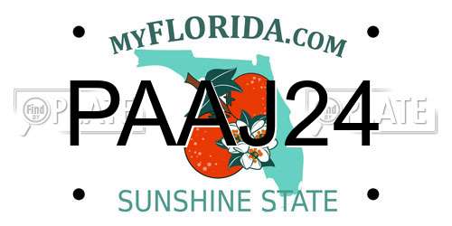 PAAJ24 Florida License Plate