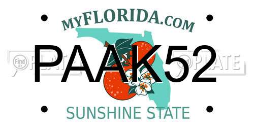 PAAK52 Florida License Plate