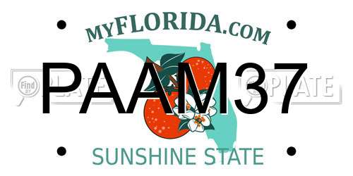 PAAM37 Florida License Plate