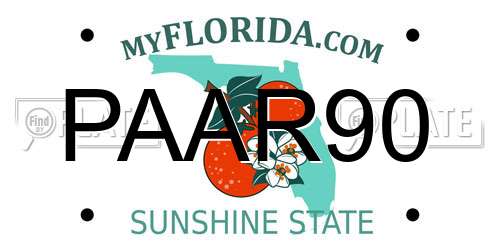 PAAR90 Florida License Plate