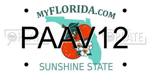 PAAV12 Florida License Plate