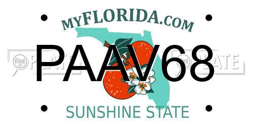 PAAV68 Florida License Plate