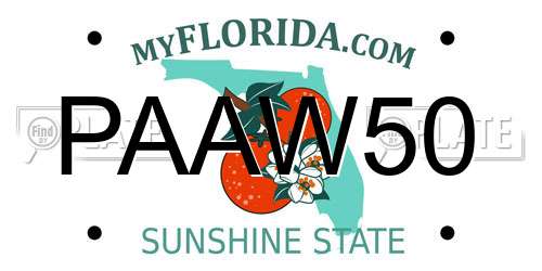 PAAW50 Florida License Plate