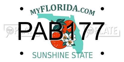 PAB177 Florida License Plate