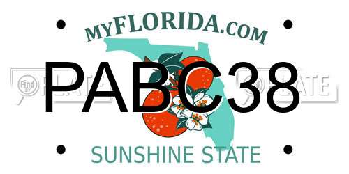PABC38 Florida License Plate