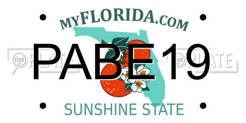 PABE19 Florida License Plate