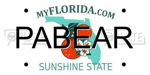 PABEAR Florida License Plate