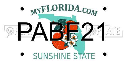 PABF21 Florida License Plate