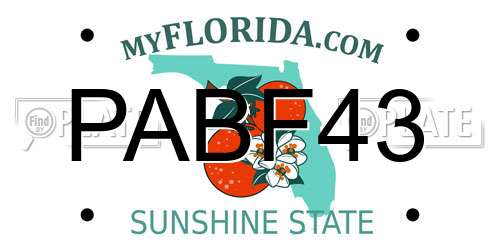 PABF43 Florida License Plate