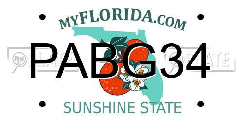 PABG34 Florida License Plate