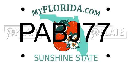 PABJ77 Florida License Plate