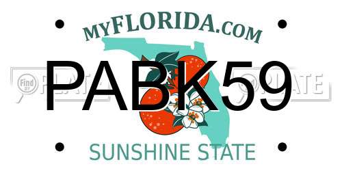 PABK59 Florida License Plate