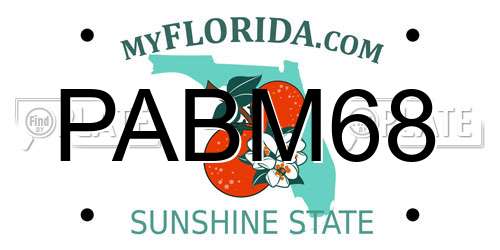 PABM68 Florida License Plate