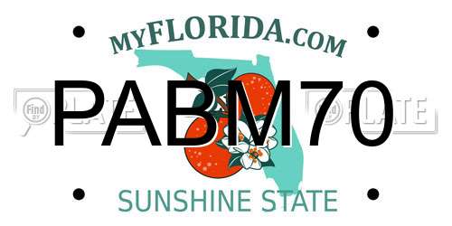 PABM70 Florida License Plate