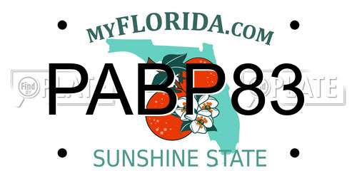PABP83 Florida License Plate
