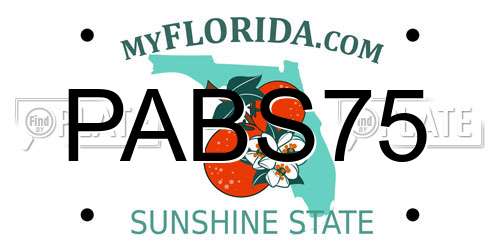 PABS75 Florida License Plate