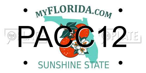 PACC12 Florida License Plate