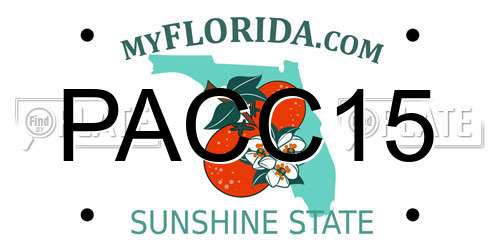 PACC15 Florida License Plate