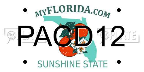 PACD12 Florida License Plate