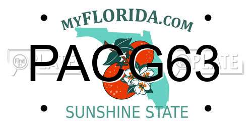 PACG63 Florida License Plate