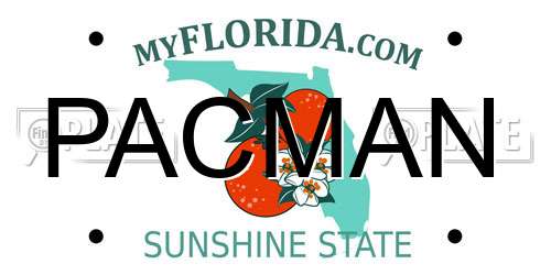 PACMAN Florida License Plate