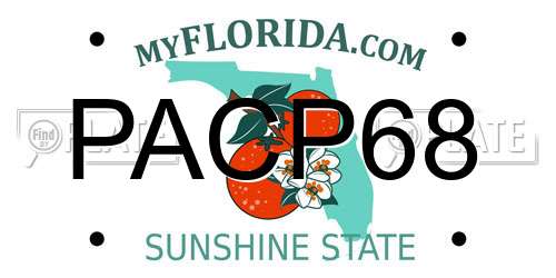 PACP68 Florida License Plate