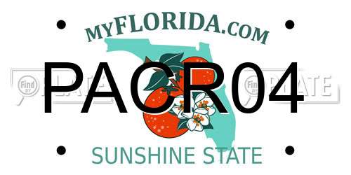 PACR04 Florida License Plate
