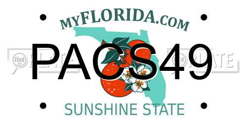 PACS49 Florida License Plate