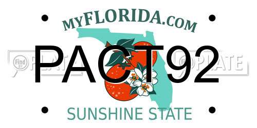 PACT92 Florida License Plate