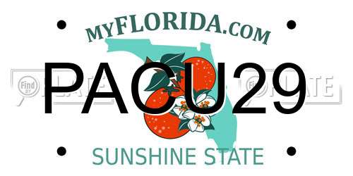 PACU29 Florida License Plate