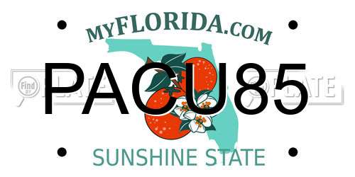 PACU85 Florida License Plate