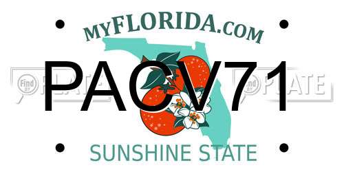 PACV71 Florida License Plate