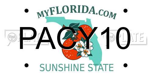 PACY10 Florida License Plate