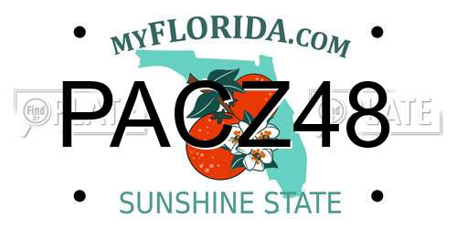 PACZ48 Florida License Plate