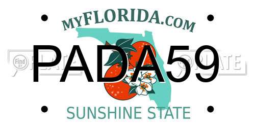 PADA59 Florida License Plate