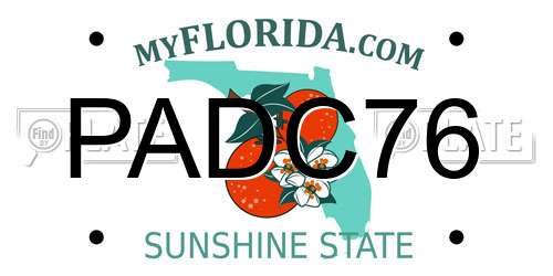 PADC76 Florida License Plate