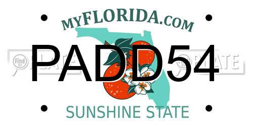 PADD54 Florida License Plate
