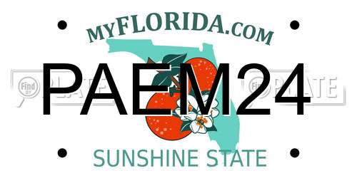 PAEM24 Florida License Plate