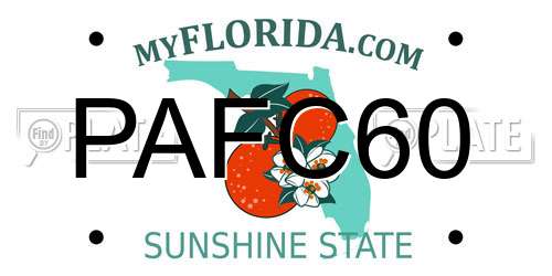 PAFC60 Florida License Plate