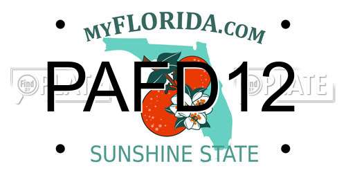 PAFD12 Florida License Plate