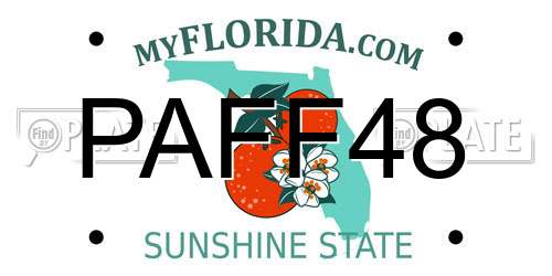 PAFF48 Florida License Plate