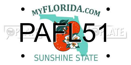PAFL51 Florida License Plate