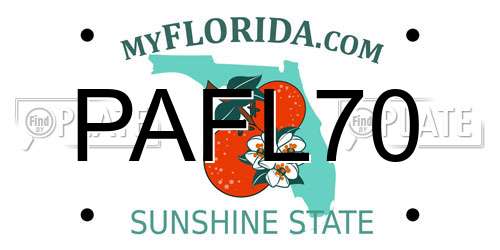PAFL70 Florida License Plate